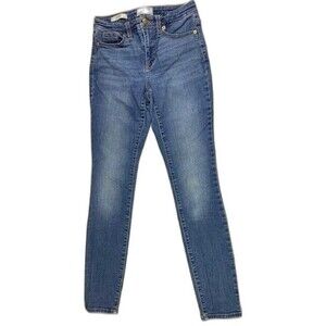 Universal Thread Size 2 Womens Jeans High Rise Skinny Mid Rise Stretch Med Wash